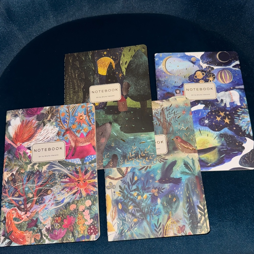 4 Pack Gorgeous Detailed Journal Set – BV Bruno Visconti, perfect for gifts